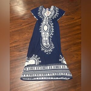 India Boutique Navy and White Maxi Dress